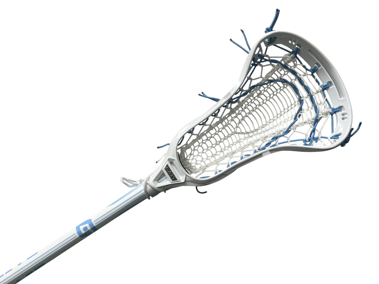 Custom Gait Apex 2 Women's Lacrosse Stick with Valkyrie Pocket White/Carolina Blue