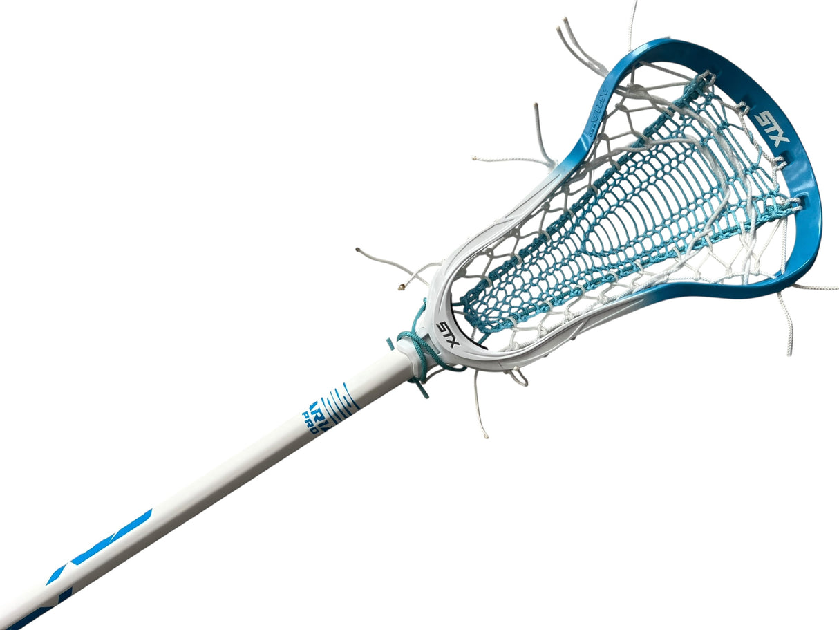 STX Aria Pro Elite Complete Women's Lacrosse Stick with Valkyrie Pocket Blue/White