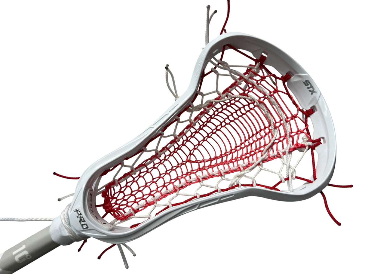 STX Exult Pro Complete Women's Lacrosse Stick with Valkyrie Pocket White/Red