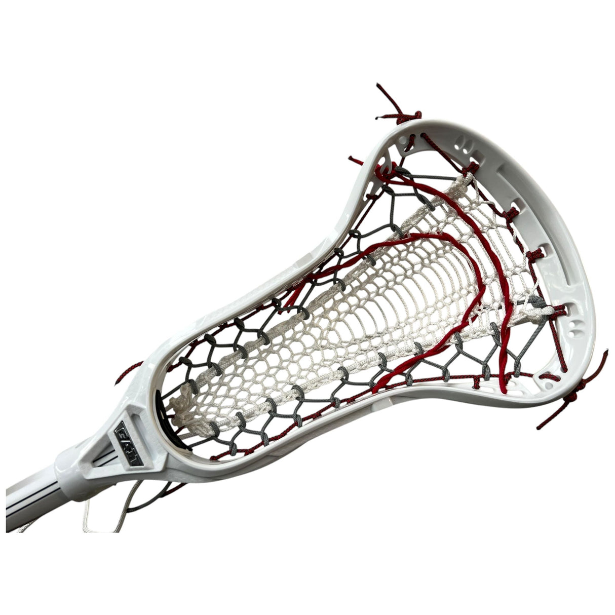 Custom Gait Apex 2 Women's Lacrosse Stick with Valkyrie Pocket White/Grey/Red