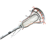 Custom Gait Apex 2 Women's Lacrosse Stick with Valkyrie Pocket White/Neon Orange