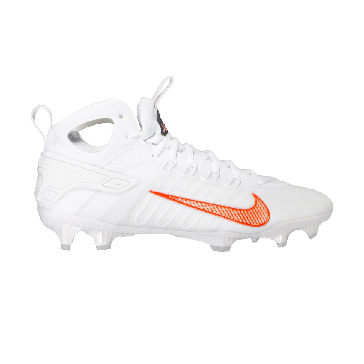 Nike Huarache 9 Elite Mid Lacrosse Cleats White/Team Orange