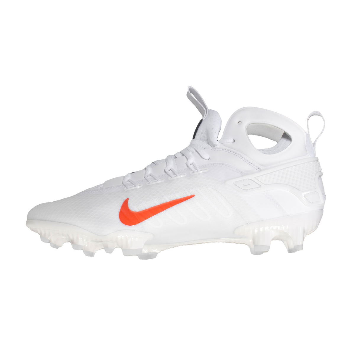 Nike Huarache 9 Elite Mid Lacrosse Cleats White/Team Orange