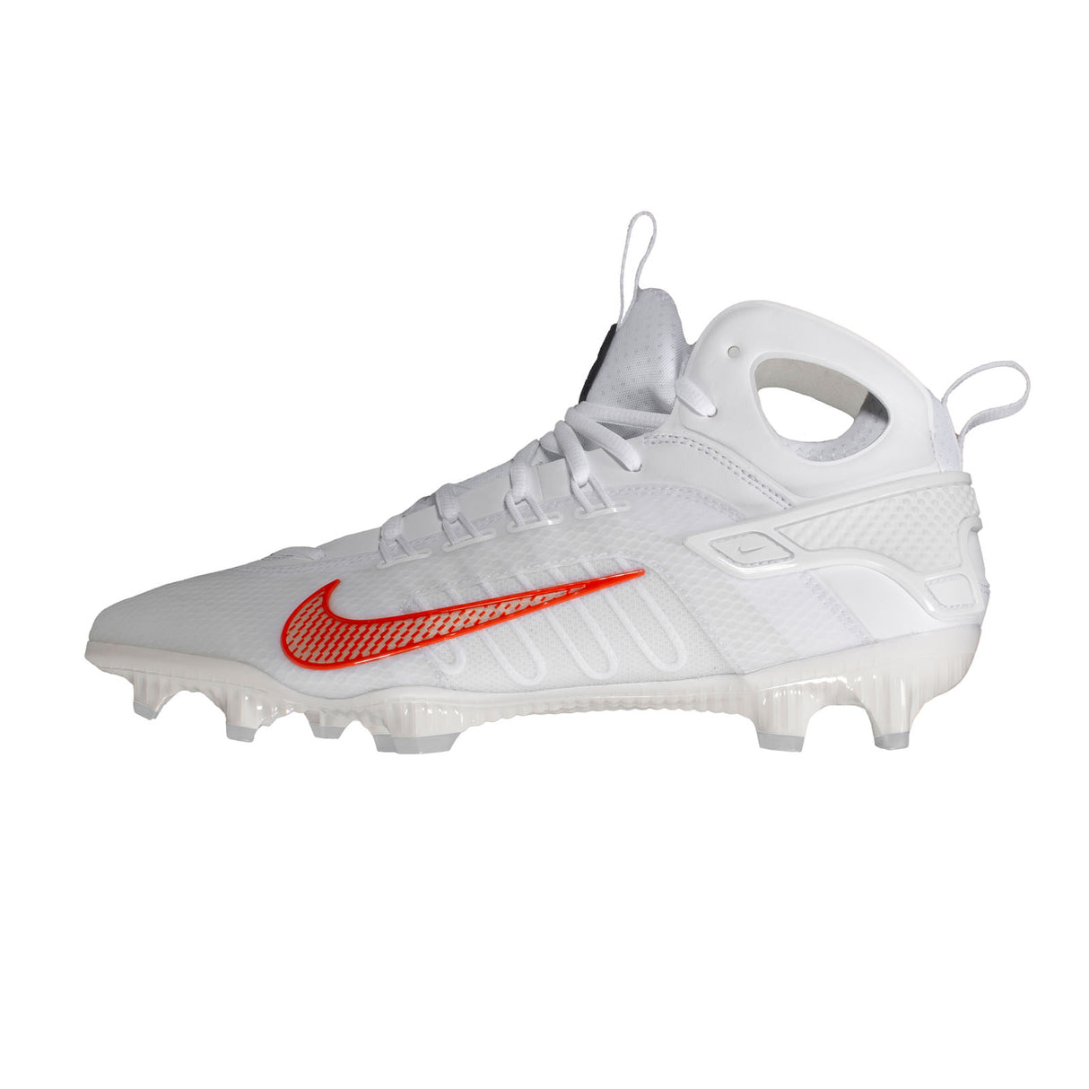 Nike Huarache 9 Elite Mid Lacrosse Cleats White/Team Orange