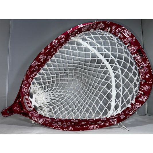 Custom Red Paisley Dyed STX Lacrosse Eclipse 3 Goalie Head with 11D Eclipse Mesh