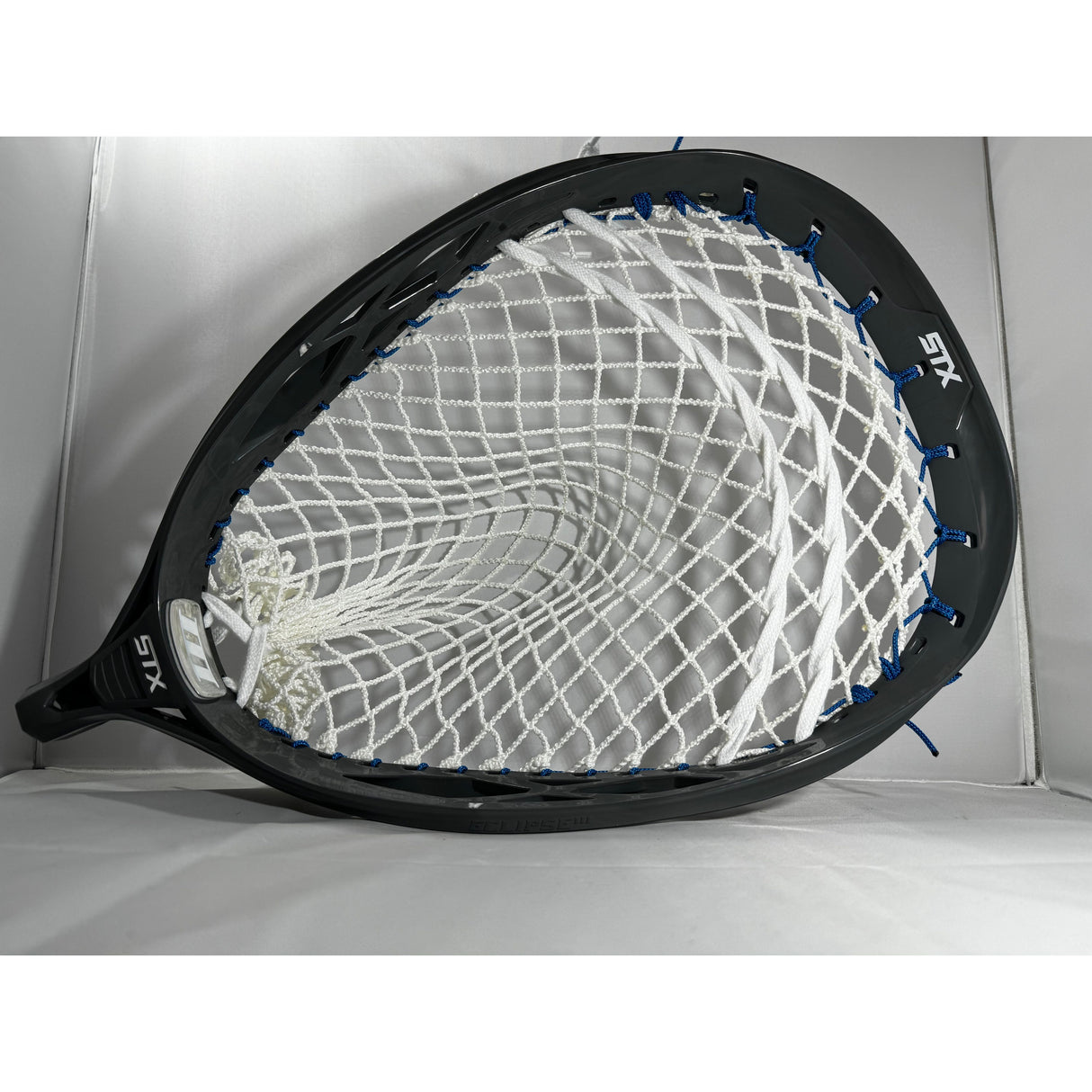 Custom STX Lacrosse Eclipse 3 Goalie Head with 12D ECD Impact Semi Soft Grey