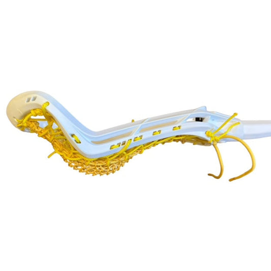 Custom Gait Whip Complete Women's Lacrosse Stick with Valkyrie Pocket White/Yellow