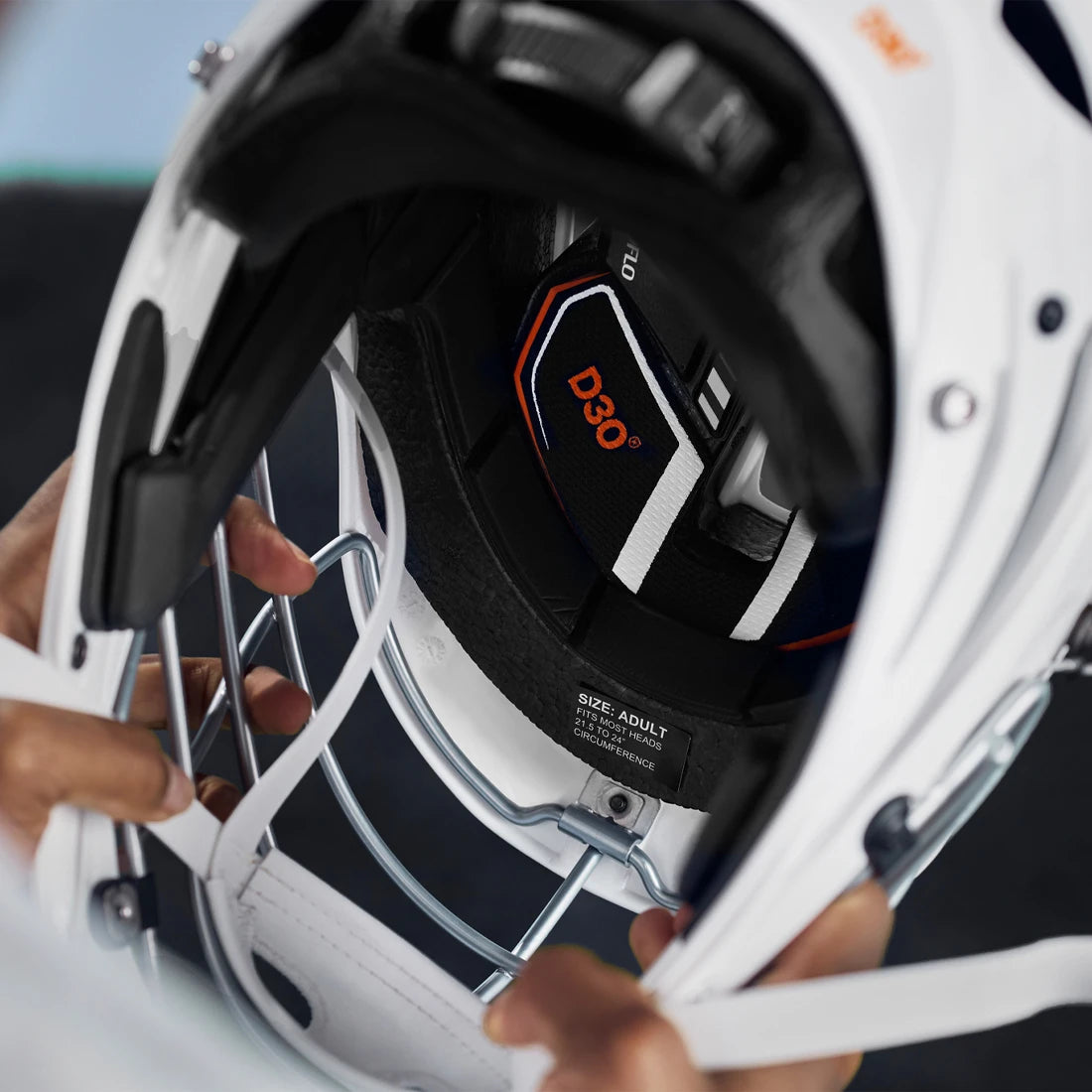 STX Aero Lacrosse Helmet - Stock Custom - White with Chrome Mask