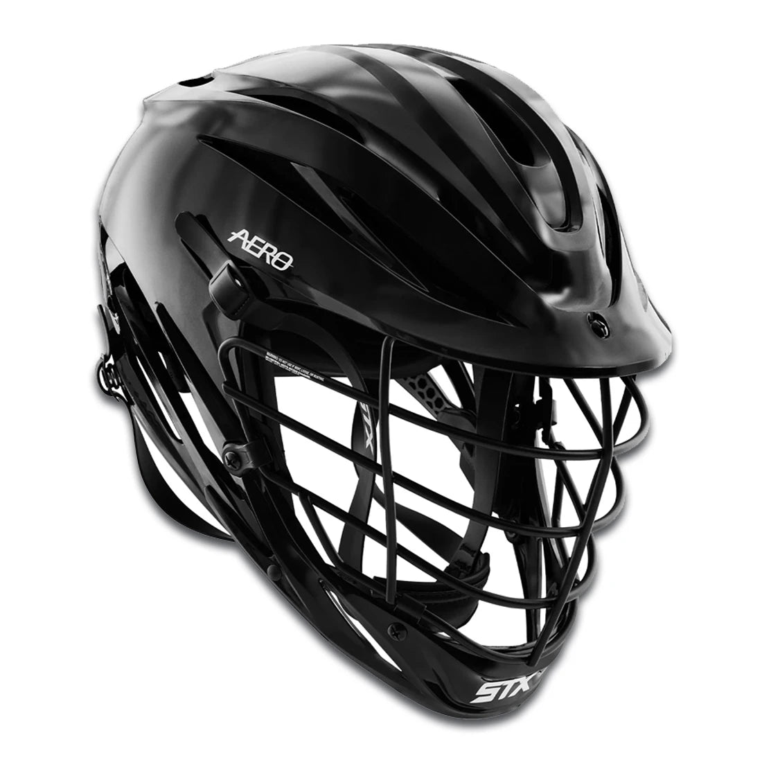 STX Aero Lacrosse Helmet - Stock Custom - Black with Black Mask