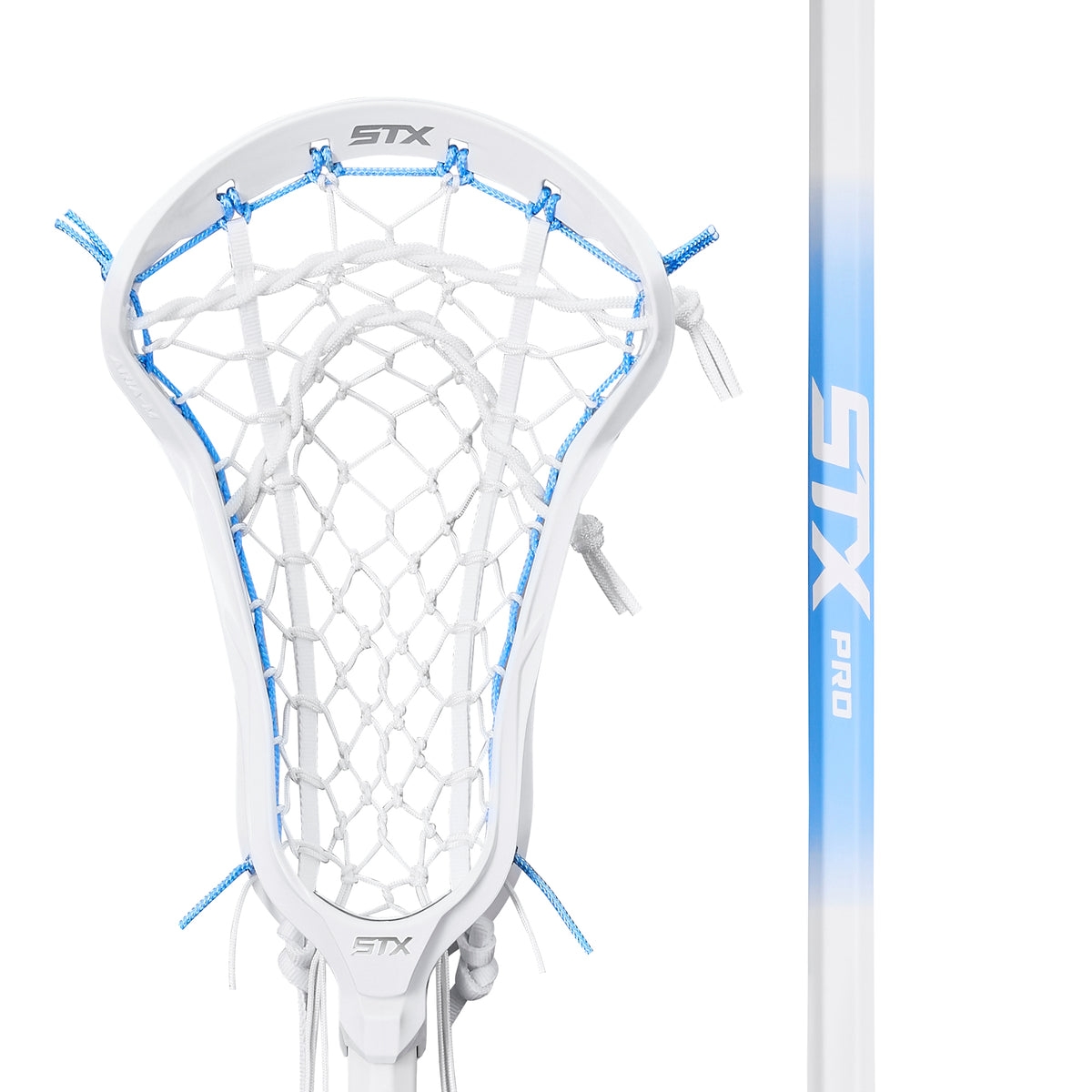 Limited Edition White/Light Blue STX Aria Pro-M Complete Women's Lacrosse Stick