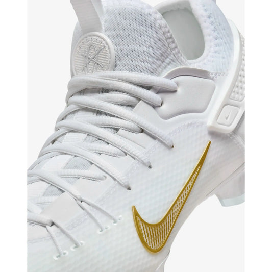 Nike Huarache 9 Elite Low Lacrosse Cleats White/Vivid Gold