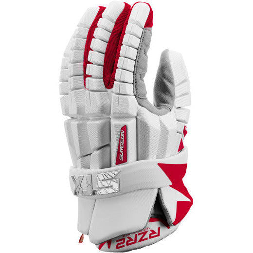 STX Surgeon RZR 2 Lacrosse Gloves White with Red