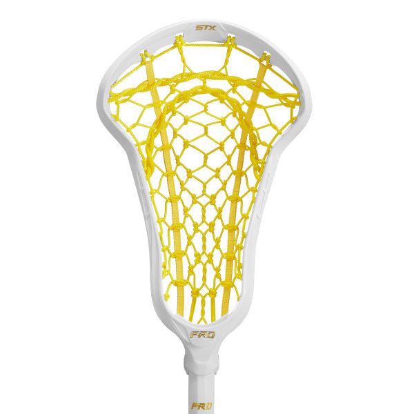 STX Exult Pro Lock Pocket 2.0 10 Degree Women's Lacrosse White Head Yellow Pocket