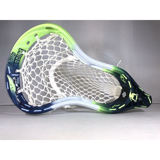 Stringking 2V men's lacrosse head with custom Skate Boarding theme dye. A great looking head that will stand out on the field.