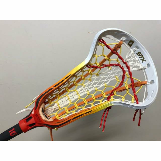 Custom "Fire" Dyed STX Exult 600 women's lacrosse stick with Crux 600 Handle and ECD Venom