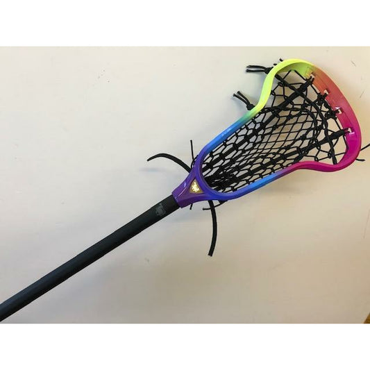 Custom Rainbow Dyed ECD Infinity Women's Complete Lacrosse Stick Black handle