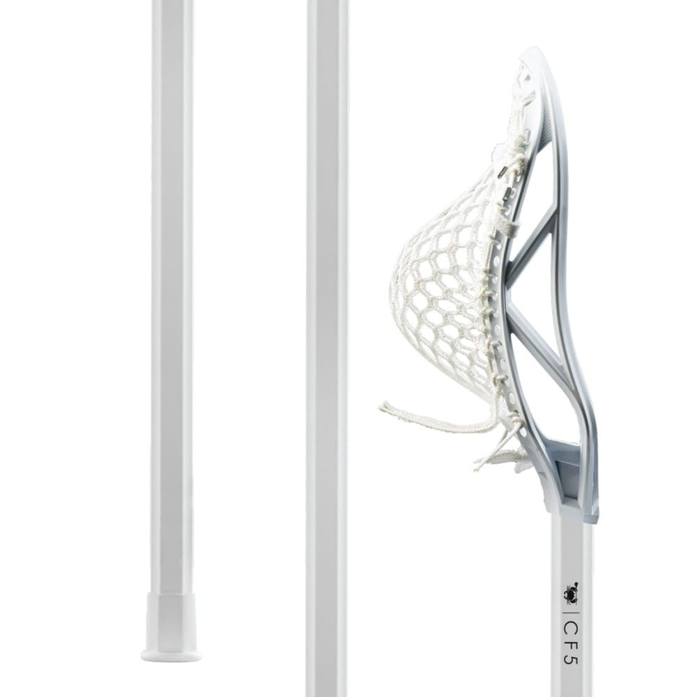 CAKLOR Bâton de crosse complet d'attaque/milieu de terrain avec manche et tête pour homme - 1 bâton, filet souple noir et blanc