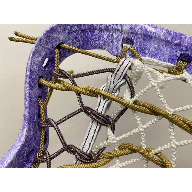 Custom Purple Dyed STX Exult Pro Women's Stick Crux 2.0 Pocket and Exult Pro Handle close-up