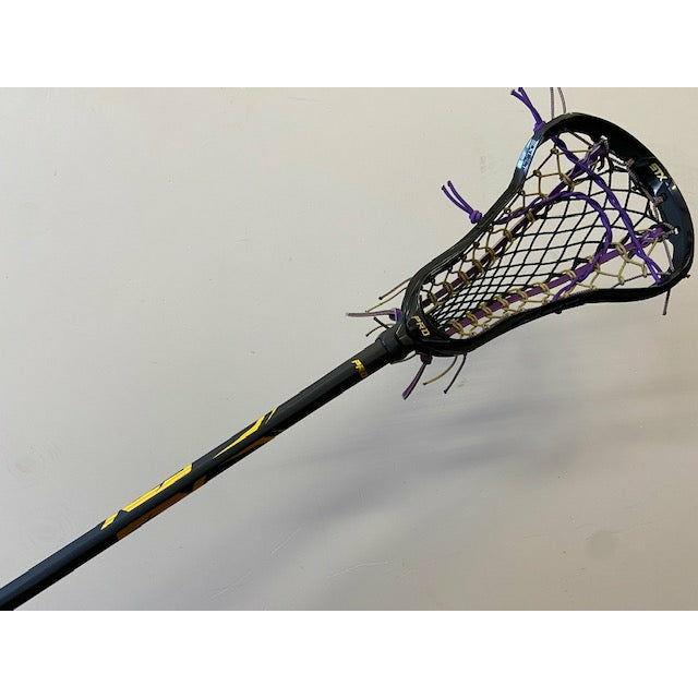 Custom STX Exult Pro Elite Complete Women's Lacrosse Stick Crux 2.0 Pocket Black/Purple/Gold