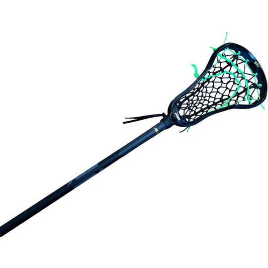 Custom STX Exult Pro Elite Women's Lacrosse Stick with Flex Mesh Pocket Black/Neon Green