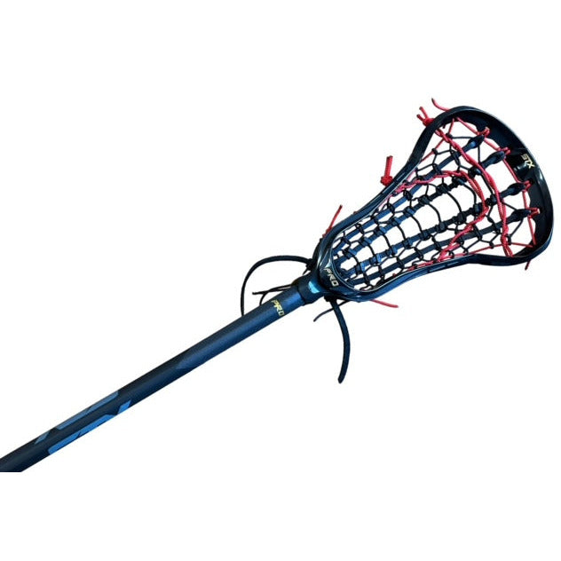 Custom STX Exult Pro Elite Women's Lacrosse Stick with Rail Elite Pocket Black/Red