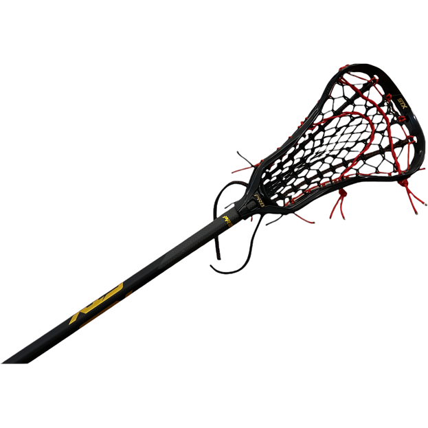 Custom STX Crux Pro Elite Women's Lacrosse Stick with ECD Venom Pocket Black/Red