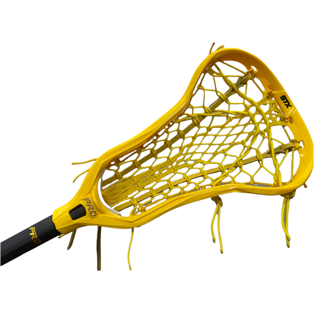 Custom STX Crux Pro Elite Women's Lacrosse Stick with ECD Venom Pocket Yellow