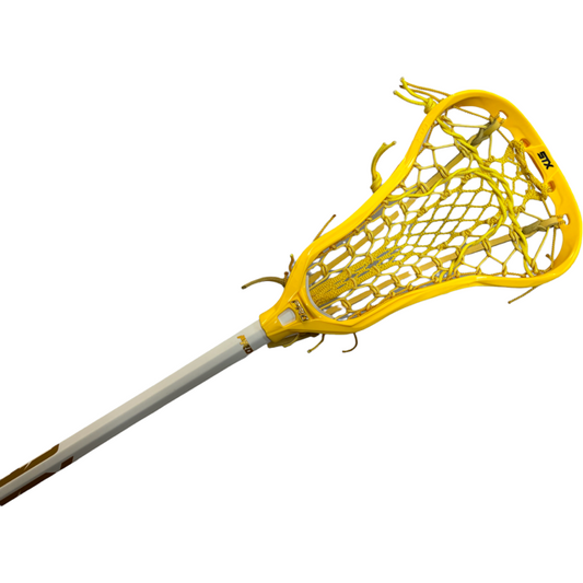 Custom STX Crux Pro Elite Women's Lacrosse Stick with ECD Venom Pocket White/Yellow