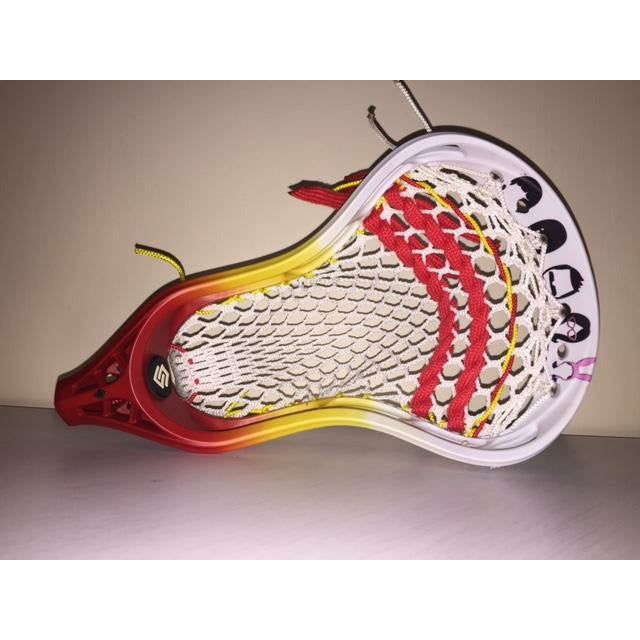 Stringking 2V men's lacrosse head custom dyed with awesome Bob's Burgers theme