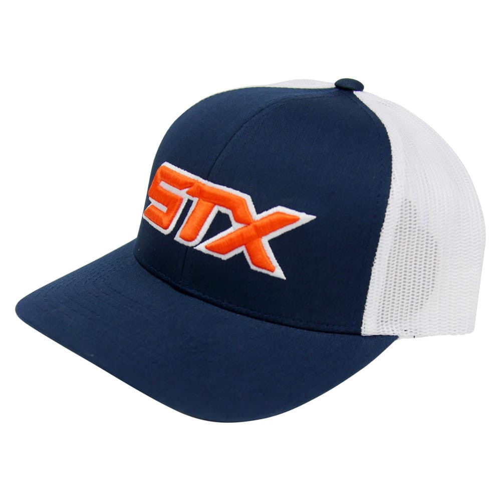 STX Mesh Snapback Navy Blue/Orange Lacrosse Cap