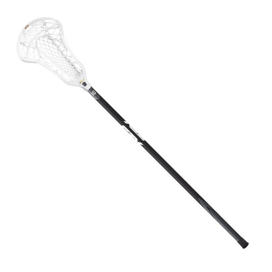 STX Crux Pro Women's Lacrosse Stick with Comp 10 Handle and Crux 2.0 Mesh White Head Black Handle